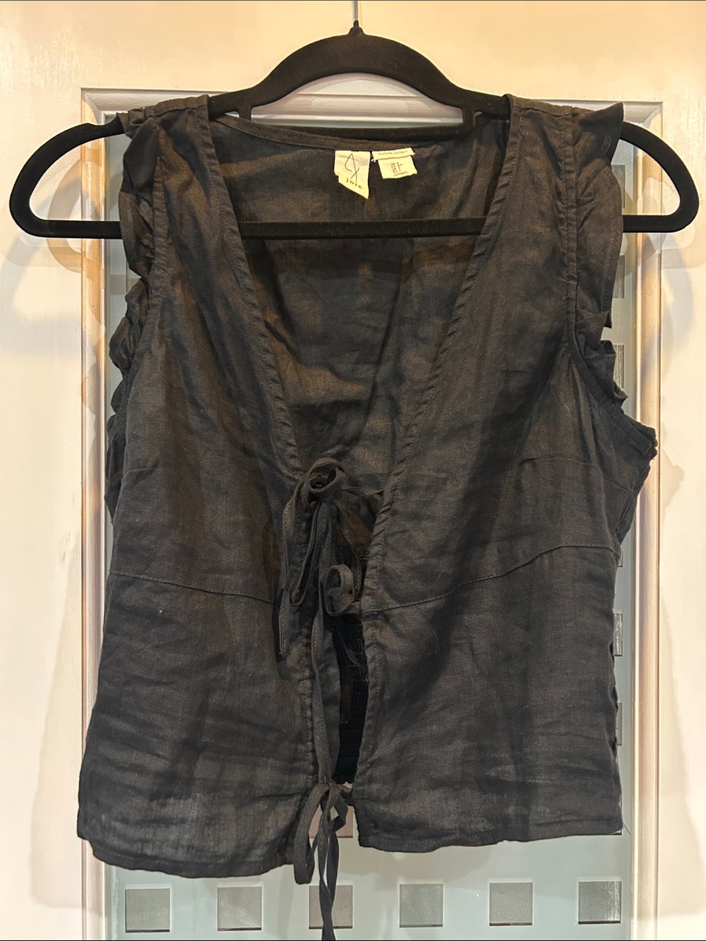 Joie Charcoal Gray Tie-Front Sleeveless Camisole